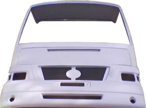 White Van Front Hood Up PNG Image