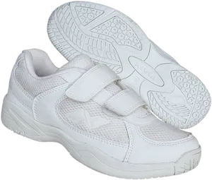 White Velcro Athletic Shoes PNG Image