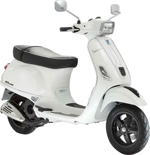 White Vespa Scooter Profile PNG Image