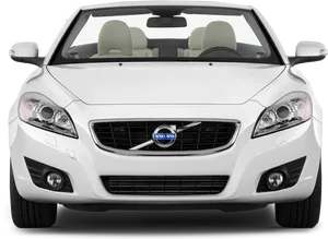 White Volvo Sedan Front View PNG Image