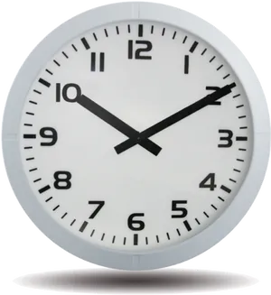 White Wall Clock Showing Ten Ten PNG Image