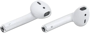 White Wireless Earbuds Airpods PNG