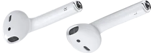 White Wireless Earbuds Floating Airpods PNG Image