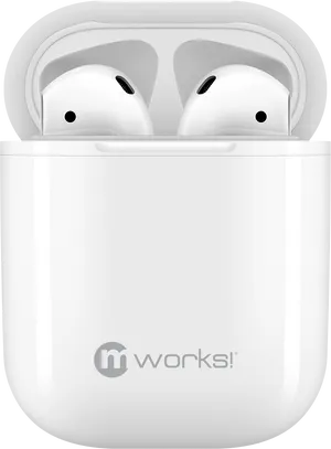 White Wireless Earbudsin Charging Case PNG Image