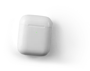 White Wireless Earphones Charging Case PNG Image