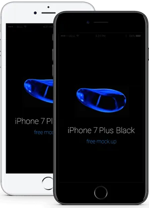 Whiteand Blacki Phone7 Plus Mockup PNG Image