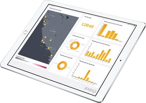 Whitei Pad Analytics Display PNG Image