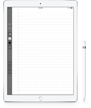 Whitei Padwith Apple Penciland Notetaking App PNG Image