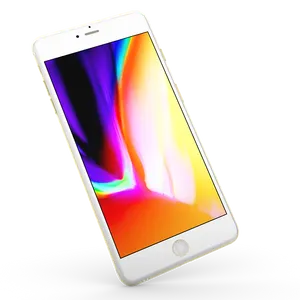 Whitei Phone Levitatingwith Colorful Display PNG Image