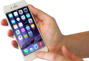 Whitei Phonein Hand PNG Image