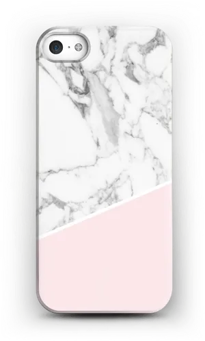 Whitei Phonewith Marbleand Pink Case PNG Image