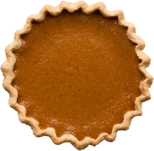 Whole Pumpkin Pie Top View PNG Image