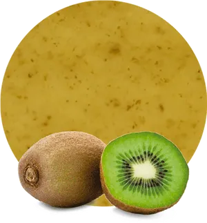 Wholeand Halved Kiwi Fruit PNG Image