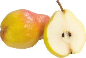 Wholeand Halved Pear PNG Image