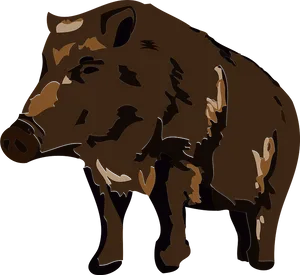 Wild Boar Illustration PNG Image