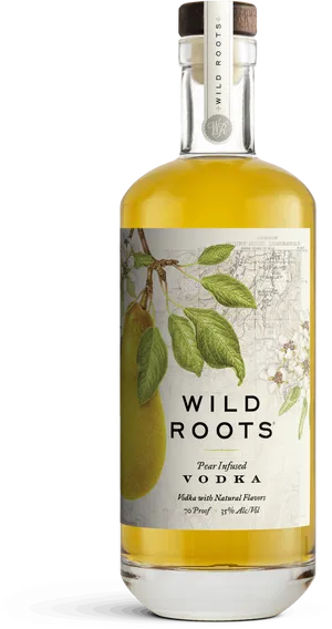 Wild Roots Pear Infused Vodka Bottle PNG