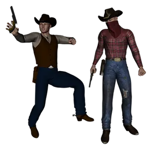 Wild West Duel3 D Render PNG Image