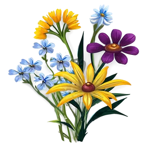 Wildflower Bouquet Closeup Png Lvr94 PNG Image