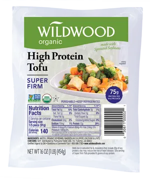 Wildwood Organic High Protein Super Firm Tofu Package PNG Image