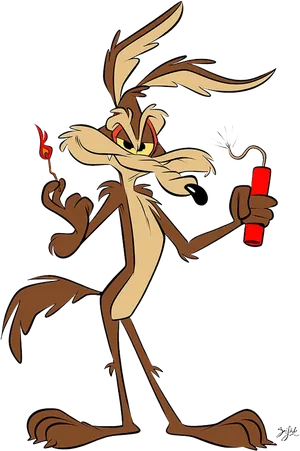 Wile E Coyote Dynamite Scheme PNG Image