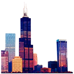 Willis Tower Vibrant Sunset Png 63 PNG Image