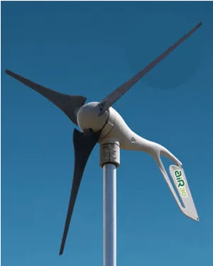 Wind Turbine Against Blue Sky PNG Image