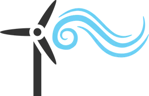 Wind Turbineand Swirls Icon PNG Image