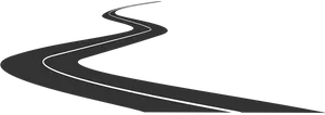 Winding Road Black Background PNG Image