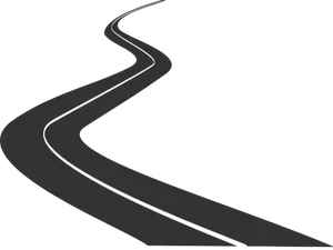 Winding Road Blackand White PNG Image