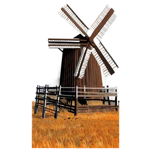 Windmill In Autumn Png Deu PNG Image