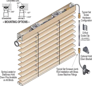 Window Blind Mechanism Exploded View PNG Image