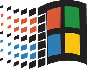 Windows Logo Pixel Art PNG Image