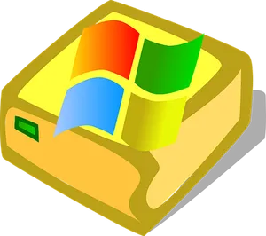 Windows Logoon Gold Floppy Disk PNG Image