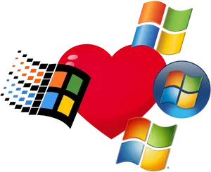 Windows Love Heart Transformation PNG Image