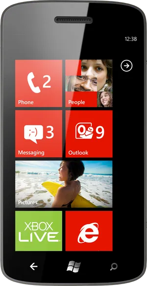 Windows Phone Interface Display PNG Image