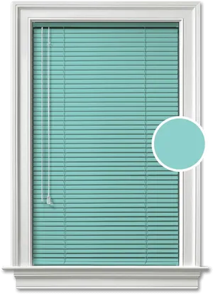 Windowwith Teal Blinds PNG Image