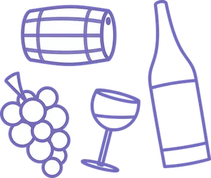 Wine Elements Vector Illustration PNG