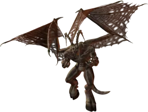 Winged Demon Fantasy Creature PNG Image