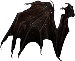 Winged Demon Silhouette PNG Image