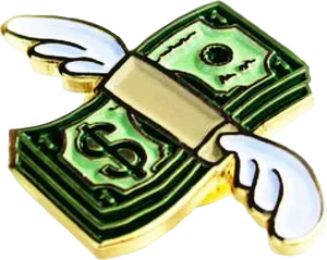 Winged Dollar Pin PNG Image