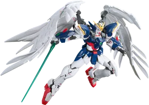 Winged Gundam Model Pose PNG Image