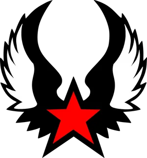 Winged Star Tattoo Design PNG Image