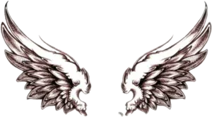 Winged Symmetry Tattoo Design PNG Image