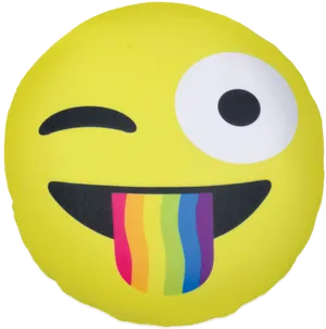 Winking Emoji With Rainbow Tongue Sticker PNG Image