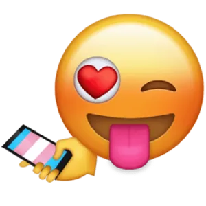 Winking Face Emojiwith Heartand Phone PNG Image