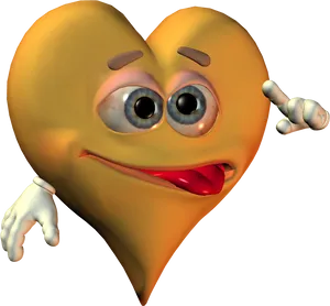 Winking Heart Emoji3 D PNG Image