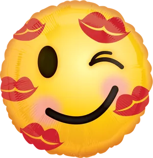 Winking Kiss Emoji Balloon PNG Image