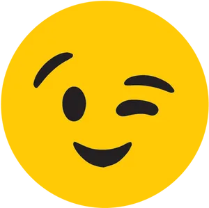 Winking Yellow Face Emoji PNG Image