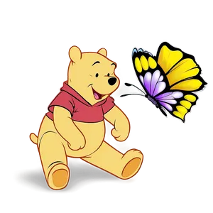 Winnie The Pooh And Butterfly Png Jqh15 PNG Image