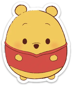 Winnie The Pooh Cute Sticker PNG Image